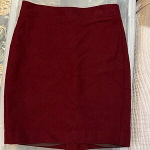 J Crew Pencil Skirt burgundy